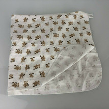 Carters Just One Year Cotton Flannel Tan Brown Puppy Dog Baby Blanket - £15.72 GBP