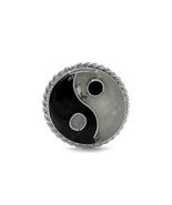 Mia Jewel Shop Ying Yang Round Chip Stone Inlay Ring Crushed Acrylic Sil... - $360.13 MXN