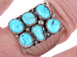 Sz9.5 Vintage Navajo Sterling/Turquoise ring - £165.58 GBP