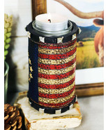 Ebros Western Patriotic Betsy Ross American Flag Decorative Votive Candl... - $26.05 CAD