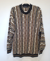 Vintage Protege Collection Striped Abstract Coogi Style Sweater Size Large USA - £28.81 GBP