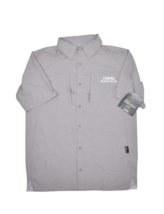 Cabelas Guidwear Shirt Mens M Grey Short Sleeve Button Up 4Most Outdoor - £15.01 GBP