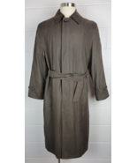 Ralph Lauren Mens Brown Trench Coat Belted Removable Lining 38R - £38.83 GBP