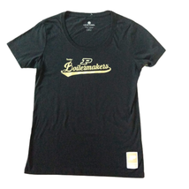 Purdue Boilermakers Tee Shirt Womens Large Black Gold  New Level Wear - £16.36 GBP