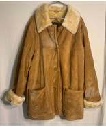 Dennis Basso Women&#39;s Genuine Leather Brown/Camel Suede And Faux Fur Coat... - $1,386.60 MXN