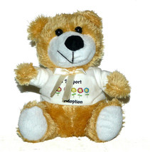I support Adoption Shirt Plush Tan Teddy Bear Lovey Stuffed Animal - £13.90 GBP