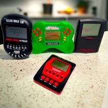 Lot 4 Tested VTG Handheld Electronic Games Yahtzee Small Soldiers Poker Portable - £7.87 GBP