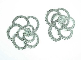 1.50 Ct Round Cut VVS1 Diamond Circle Stud Earrings Solid 14K White Gold Over - £80.28 GBP