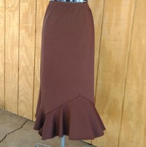 Elementz Brown Stretch Skirt Flared Bottom Size XL - £9.50 GBP