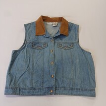New Look RN#82127 Women's Blue Full Button Sleeveless Vest Size Large image 8