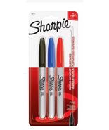 Sharpie 30173Pp Black, Blue, Red Permanent Marker Set, Fine Tip, 3 Pk - $3.91