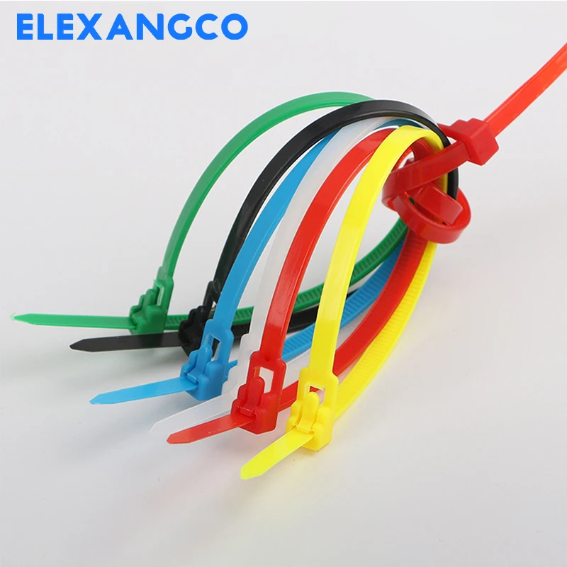 Sporting 100PCS 5X200 Reusable Zip Ties Heavy Duty 6 Colors Removable Cable Ties - £23.90 GBP