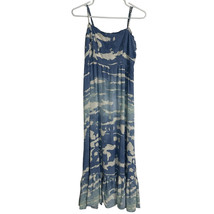 Knox Rose Dress Womens Medium Blue White Abstract Cloud Cottagecore Ruffle Hem - £13.90 GBP