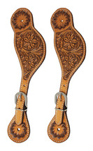 Horse Western Cowboy Boot Leather Antique Floral Tooled Spur Straps 74Sp... - $400.90 MXN+