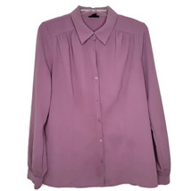 East 5th Womens Size Large Blouse Button Front Long Sleeve Collared Purple - £10.20 GBP
