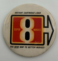 Super 8 8mm Movie Camera Advertising Pinback Vintage Original Movies Film 59 - £7.57 GBP
