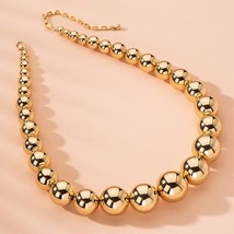 Steam  Color Ball Beads Chain Neck for Women Men New Trendy Charm Choker Neck Fa - £48.25 GBP