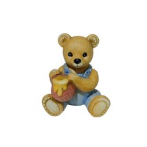 VTG 1980’s HOMCO Porcelain 4” Teddy Bear with Honey Pot #1425- Made In Taiwan - £9.35 GBP