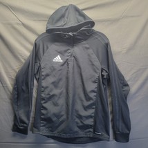 Adidas Black Climawarm Quarter Zip Hooded Sweater (No Size Tag) - £18.75 GBP
