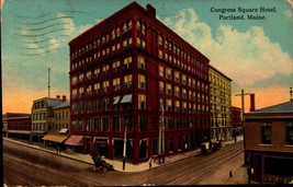 Portland Maine Me Congress St. From Congress Square Hotel 1913 Postcard BK67 - £4.68 GBP