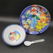 Vintage 1998 Pokemon CHARIZARD Plate Bowl Spoon Nintendo Funomenon Ash-Pikachu - £22.92 GBP