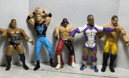 Wrestling Figures 5 Assorted  Preowned The Rock, Macho Man Randy WWE &amp; NWO - £39.26 GBP