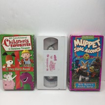 Vintage Set 3 VHS Children Favorite Christmas Treasure Muppet Sing-Along Barney - £19.74 GBP