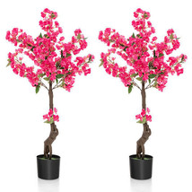2 Pack 41 Inch Artificial Plum Blossom Tree Fake Floral Plant with 92 Fl... - $137.11