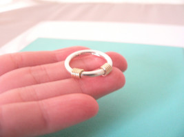 Tiffany & Co Silver 18K Gold Triple Coil Ring Stacking Band Sz 5.75 Gift Love - $328.00