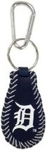 MLB Detroit Tigers White Leather Blue Seamed Keychain with Carabiner by GameWear - £19.17 GBP