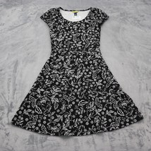 Prince &amp; Fox Dress Womens XS Black Casual Lightweight Floral Fit &amp; Flare - £20.23 GBP