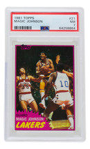 Magic Johnson 1981 Los Angeles Lakers Topps Pallacanestro Scheda #21 PSA/DNA NM - £93.03 GBP
