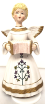 Schmid Bros Angel With Accordian Rotating Music Box Tune &quot;Silent Night&quot; 8&quot; Tall - £22.05 GBP