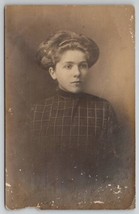 RPPC Pretty Young Lady Portrait Kalamazoo Mich Real Photo Postcard M21 - £5.55 GBP