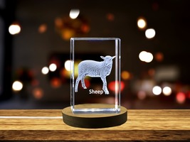LED Base included | Sheep Serenity | 3D Engraved Crystal Keepsake  - £31.32 GBP+