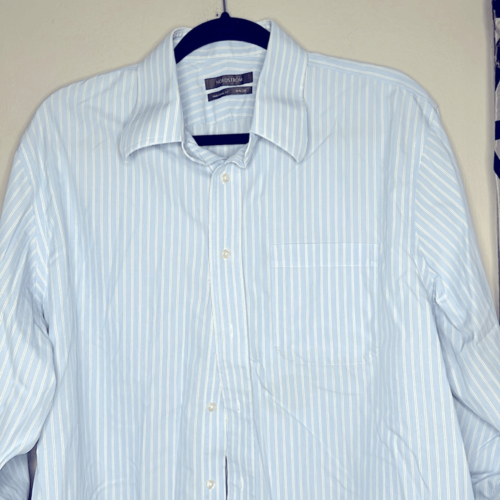 Primary image for Nordstrom Blue Striped Long Sleeve Shirt 16.5 32-33