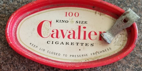 Vintage ~ Cavalier Metal Tin ~ Locking Lid ~ Oval Shaped ~ Filled With Buttons Item image 2