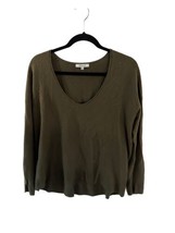 MADEWELL Womens Sweater KIMBALL Pullover Olive Green Scoop Neck Wool Ble... - $15.35