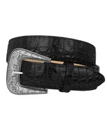 Mens Crocodile Alligator Pattern Leather Western Dress Cowboy Belt Black - £27.90 GBP