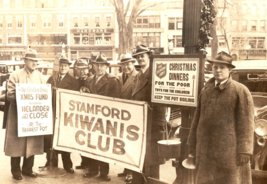 Stamford Connecticut Kiwanis Club Stores Automobile Downtown Photograph 1930s - £49.43 GBP