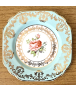 Vintage Leonard St Pottery, Blue And Gold,  Princess &amp; Stanley 6x6&quot; plate - $824.14 MXN