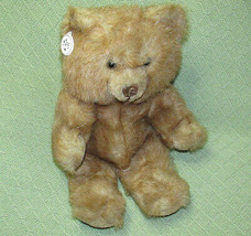 Russ Caress Soft Pets Benjamin Teddy Bear 17&quot; Plush Tan Plastic Ear Tag Animal - £24.77 GBP