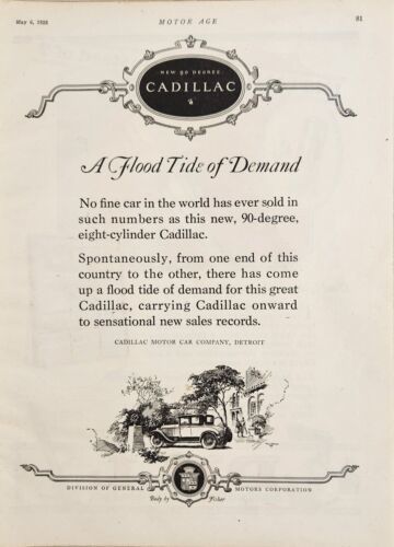 1926 Print Ad The New 90-Degree Eight Cylinder Cadillac Cars Detroit,Michigan - $20.68