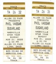 Phil Vassar &amp; Sugarland Concert Ticket Stub Lima Ohio Aug. 21 2005 Allen... - £7.42 GBP