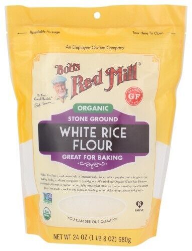 Bobs Red Mill Flour Rice White Org 24 OZ Pack of 4 - $47.81