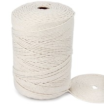 Macrame Cord 3Mm X 500 Yards Natural Cotton Macrame Rope 4 Strand Twiste... - £26.85 GBP