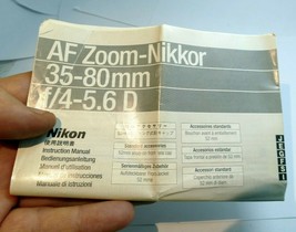 Nikon Nikor 35-80mm f4-5.6 D AF Ai-s zoom instruction manual  En Jp De F... - £6.93 GBP