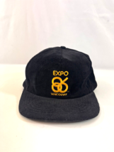 Expo 86 Corduroy Snapback Hat Vancouver World Exposition Souvenir Cotton Black - £30.92 GBP