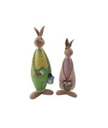 Vintage Pair Easter Bunny Rabbit BOY &amp; GIRL Figures 7.5 in - £21.09 GBP