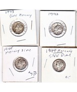 Mercury Dimes - Lot of 4 LIberty Dimes 1942, 1943, 1944, &amp; 1945 - £8.64 GBP